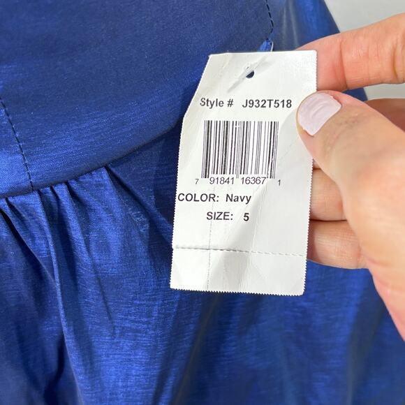 B Darlin Size 5/6 Dress Cocktail Hoco Prom Vintage Hi-Low Princess Taffeta Blue - Picture 13 of 16
